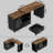 Kitchen Island With Extended Table, Storage Cabinet, Drawers, Rustic Brown & Black Oak-988985761