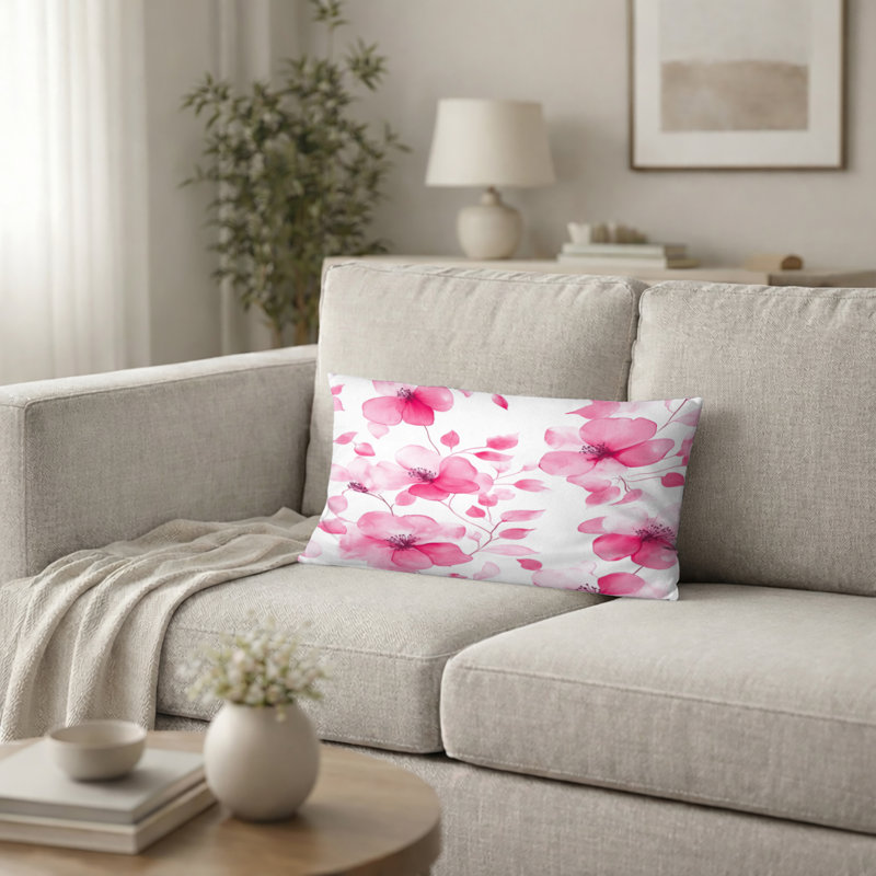 Coussin French Country - Coussin rose fuchsia, H 12 po x l 20 po