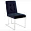 Ensemble de chaises bleues et chromées à dossier capitonné (ensemble de 2)