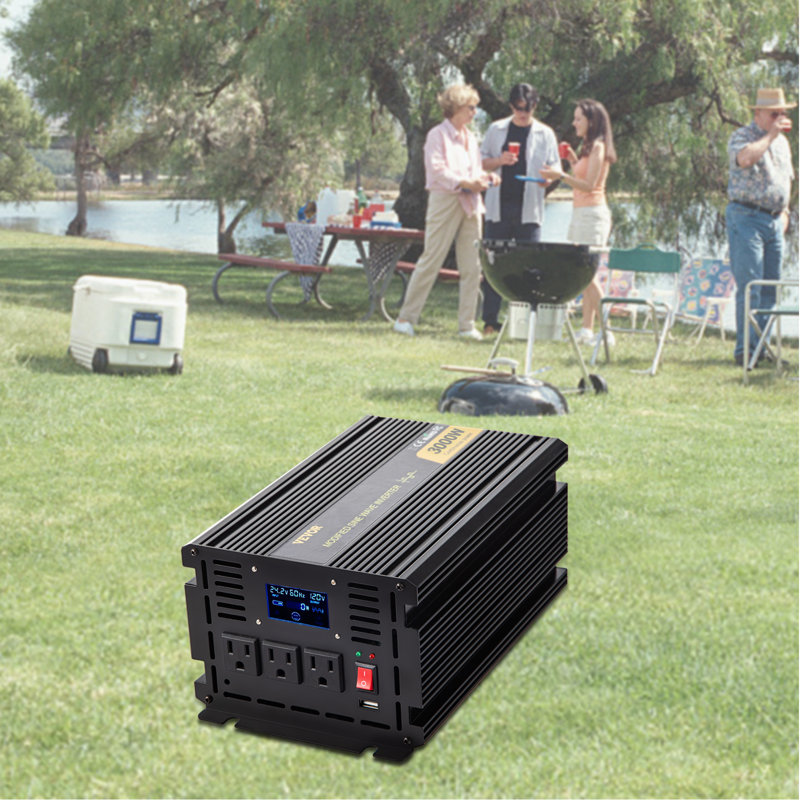 Onduleur de puissance, onduleur à onde sinusoïdale modifiée 3000W, DC 24V à AC