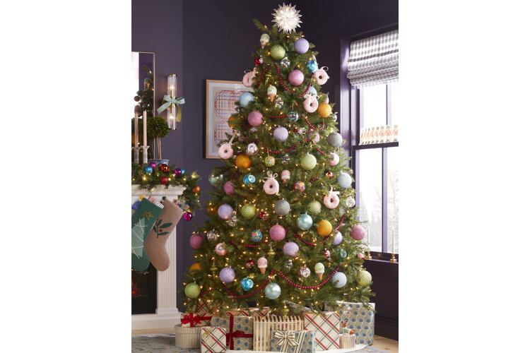 Christmas tree with ornaments and lights