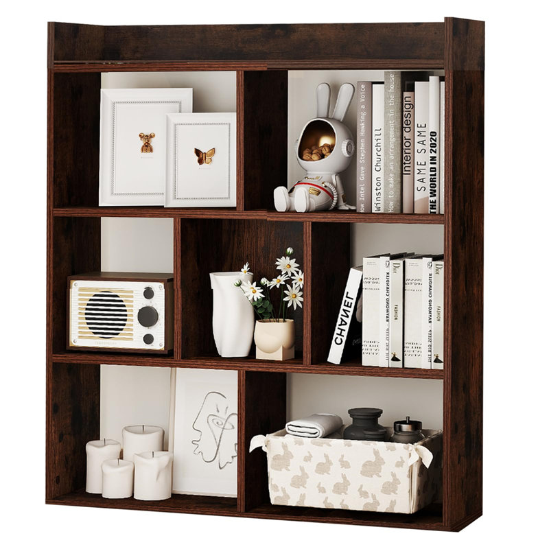 90cm H x 80cm W Standard Bookcase, Dark Brown