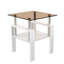 De 2 tables basses en verre trempé pour le salon, blanches, de conception carrée, de 17,36 po de hauteur, d'une épaisseur équilibrée et d'une fonctionnalité de dimensions modernes, attrait visuel-45546551-45546552
