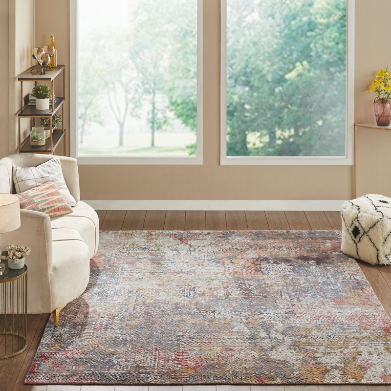 Hand Knotted Area Rug, Rectangle 6' x 9'