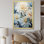 Minimalisme «Blooming Mums» en bleu et blanc V sur toile
