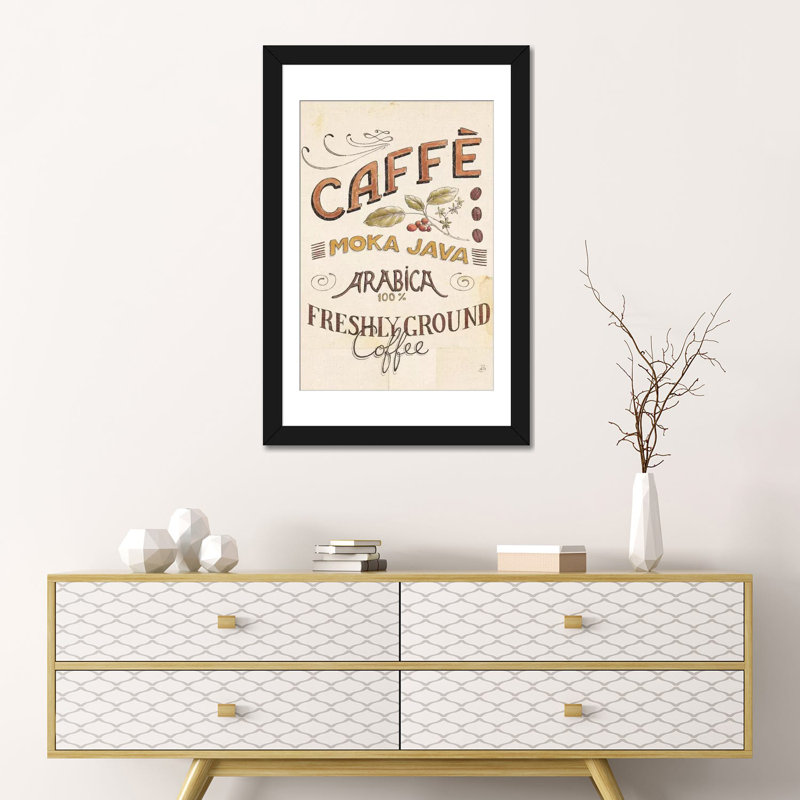 « authentique coffee vii », toile rétro sur toile, H 24 po x l 16 po x P 1 po, Papier d'art encadré noir, Blanc