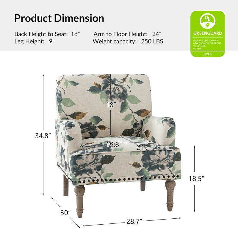 Appel 28.7" Wide Armchair, Harbor Polyester Blend