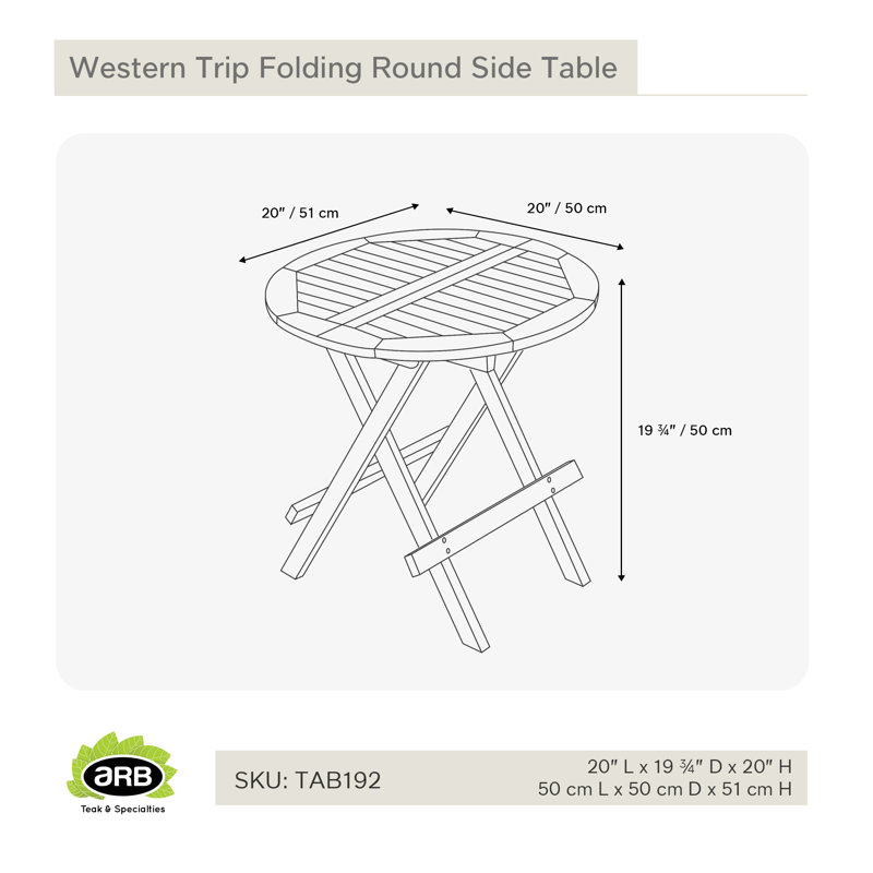 Table d'appoint pliante en teck