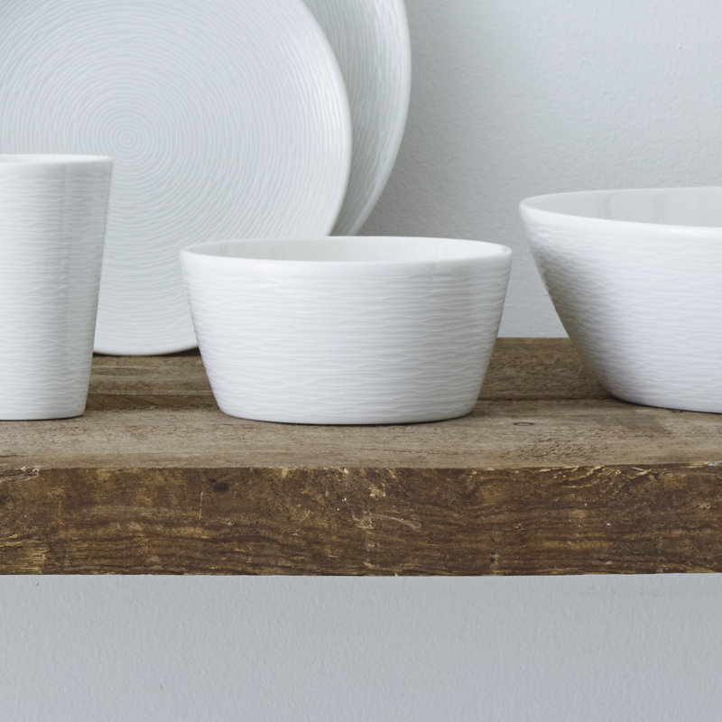 Noritake Colorscapes Swirl Fruit Bowls, 5-1/2", 15 Oz., White