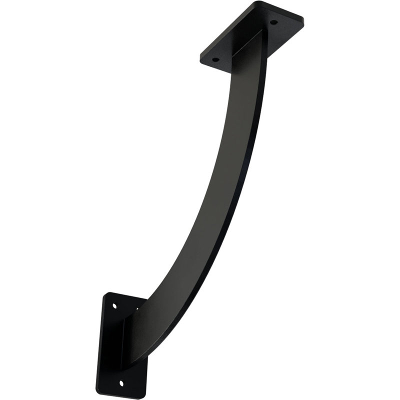 H 2'' W D Steel Standard Bracket, Powder Coated Black, 11" H x 2" W x 11" D