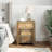 End Table with 1 Drawer & 1 Door, Handmade Cabinet, 17.7x13x21.7 Inches Solid Reclaimed Wood Multicolor