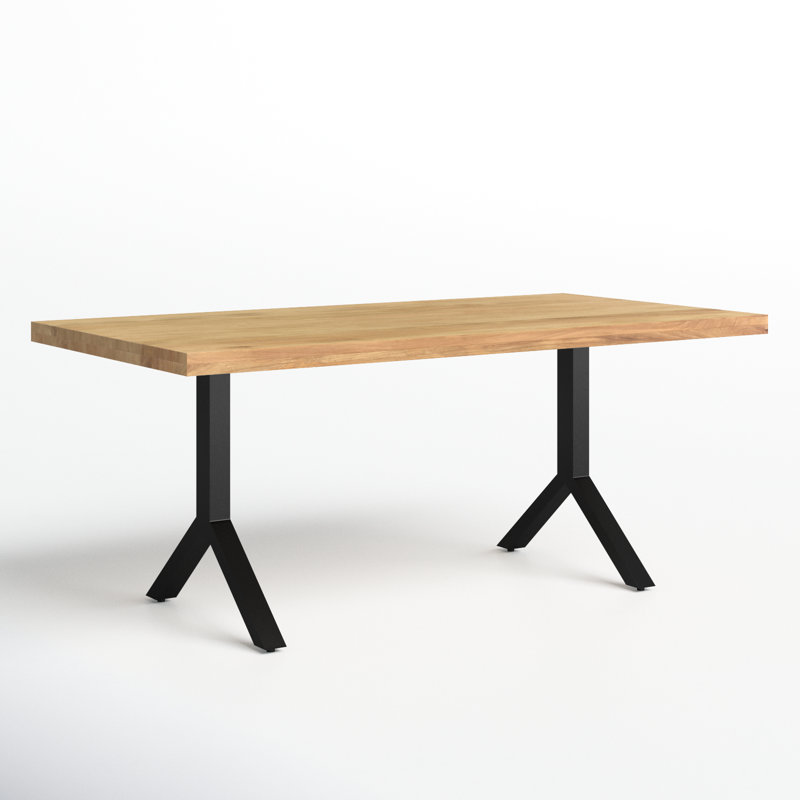 72'' Dining Table, Black, Natural