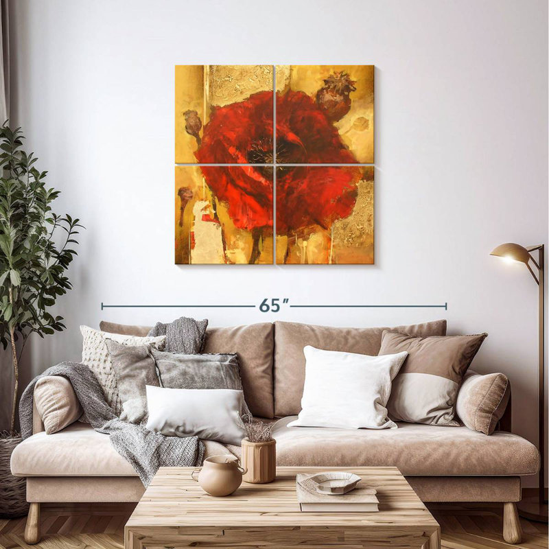 Harnek Poppy Flower, 38" H x 38" W