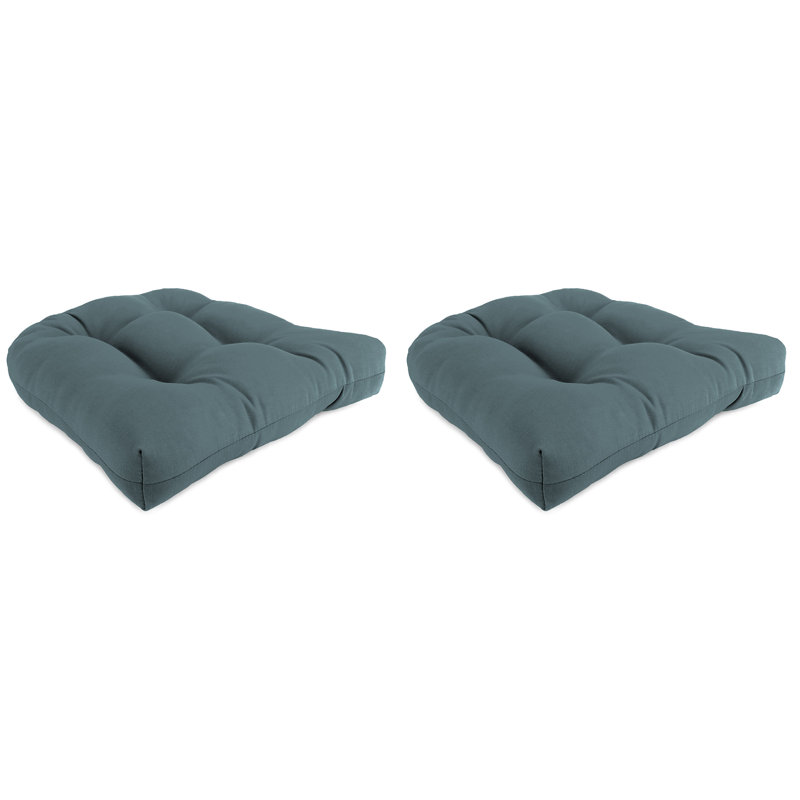 Outdoor Wicker Seat Cushion, Cast Lagoon Polyester