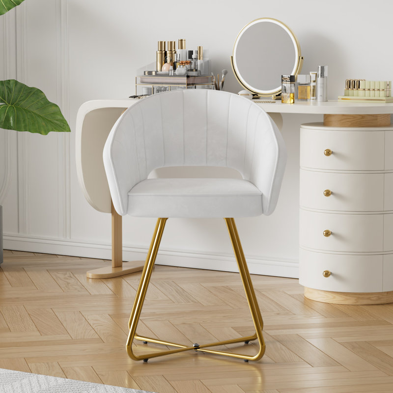 Fauteuil de coiffeuse en velours Akron