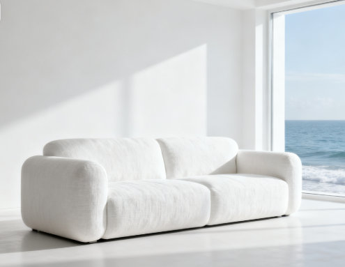 CloudComfort High-Elastic Fabric 3-Seater Sofa