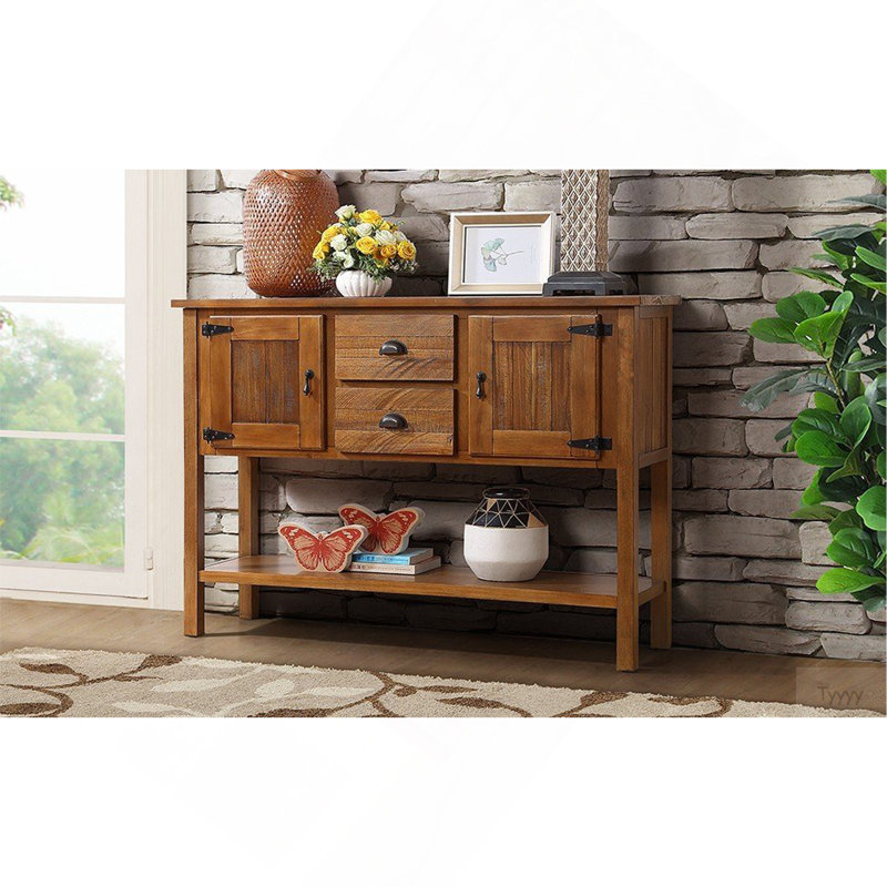 Rectangular Mateus with 2 Drawers and Cabinets, Brown