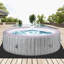 Spa gonflable de 82 po pour 5 à 7 personnes, spa de plein air portatif 130 jets avec pompe intégrée, chauffe-eau jusqu'à 104 ° F, couvercle verrouillable écoénergétique, 2 porte-gobelets, 4 filtres de remplacement, capacité de 264 gallons
