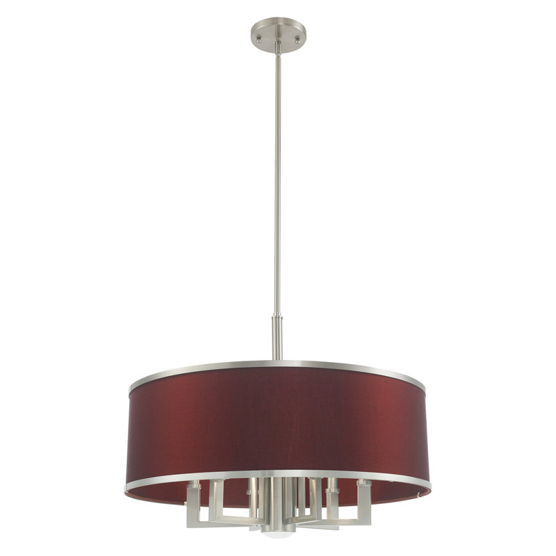Lustre tambour à abat-jour Berthine, Vin rouge