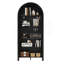 Bibliothèque de ferme avec plateau arqué et armoire de rangement