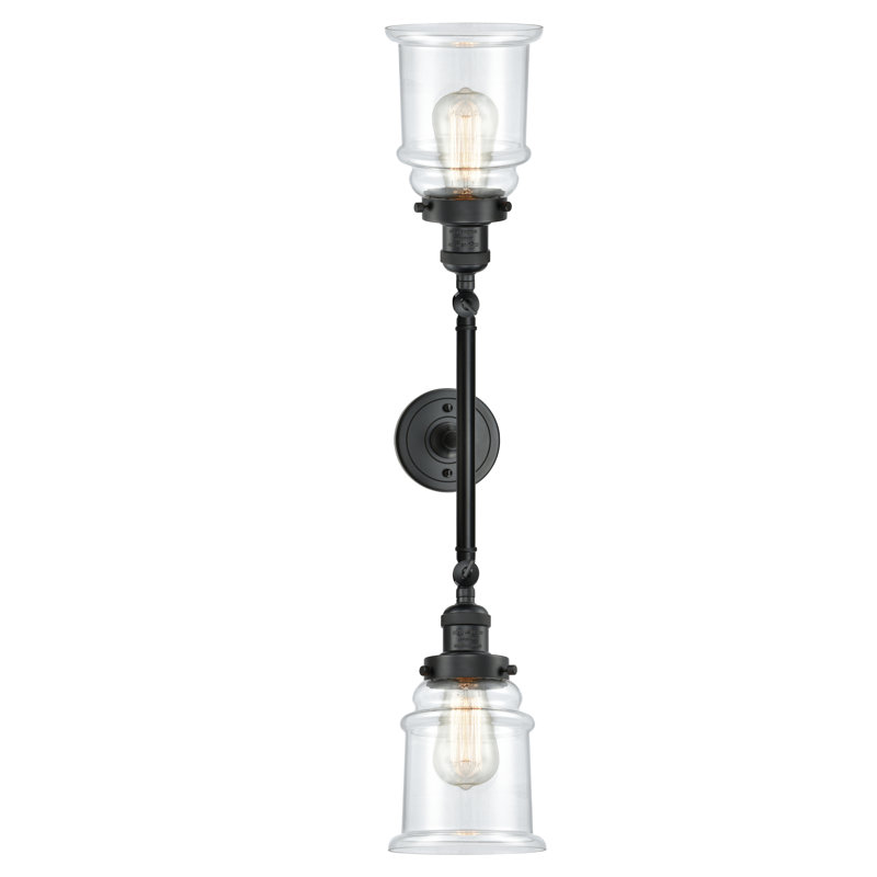 Galaviz 2 - Light Dimmable Vanity Light, 6 Watt Vinage LED Bulb, Clear, Matte Black