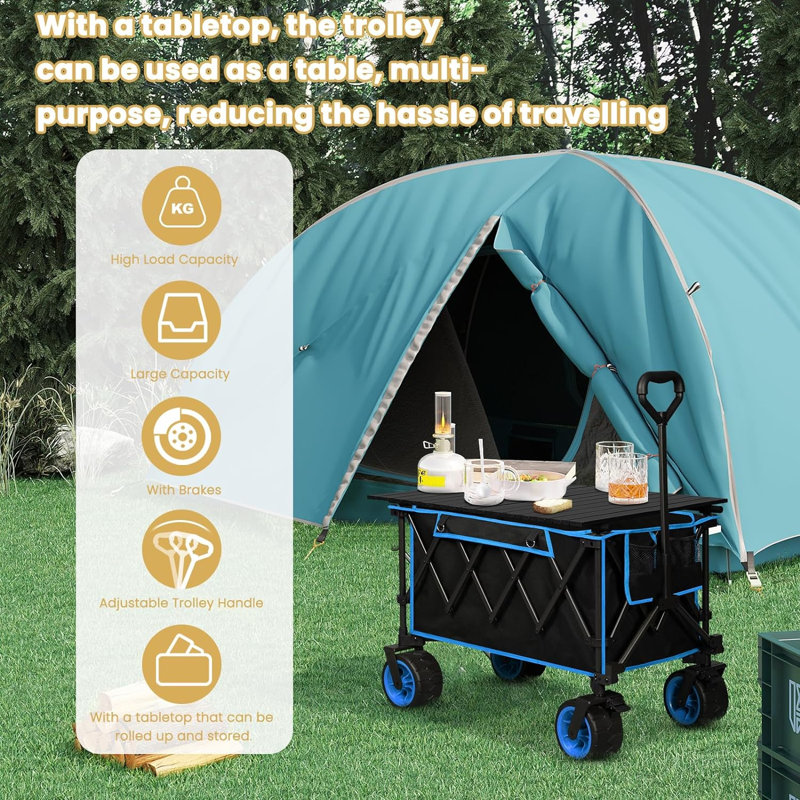Roll-up Garden Cart, Black/Blue