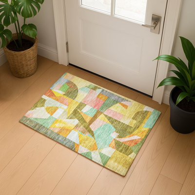 Premium Machine Washable Lubbers AMF1757 Abstract Rug
