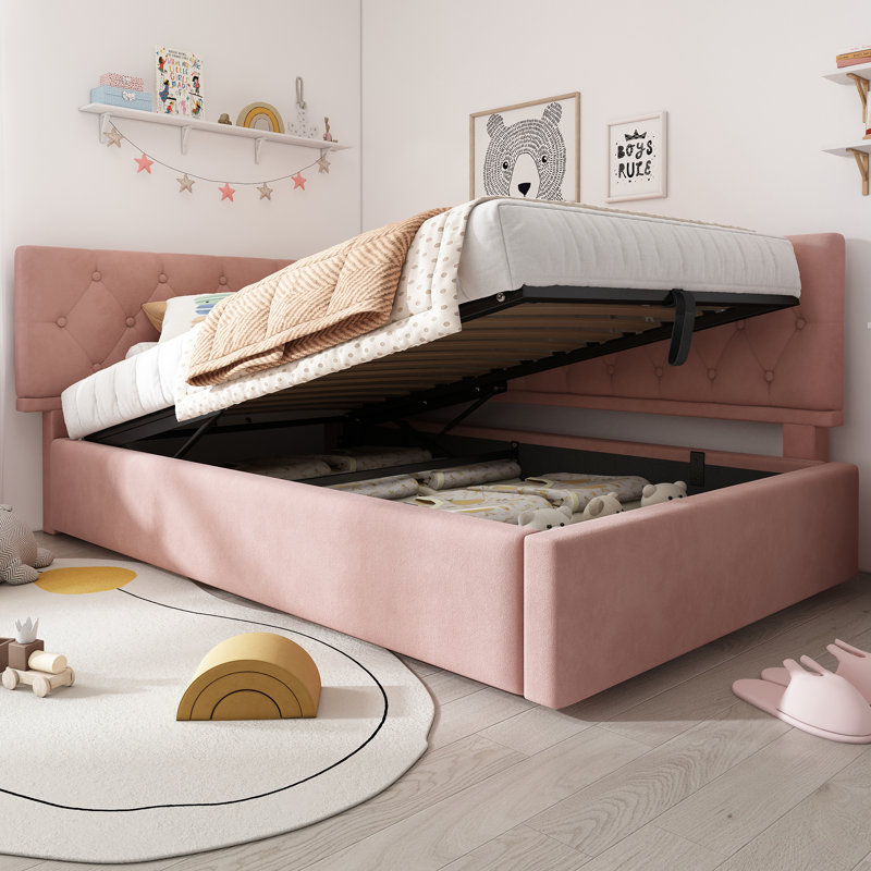 Upholstered Daybed, Pink