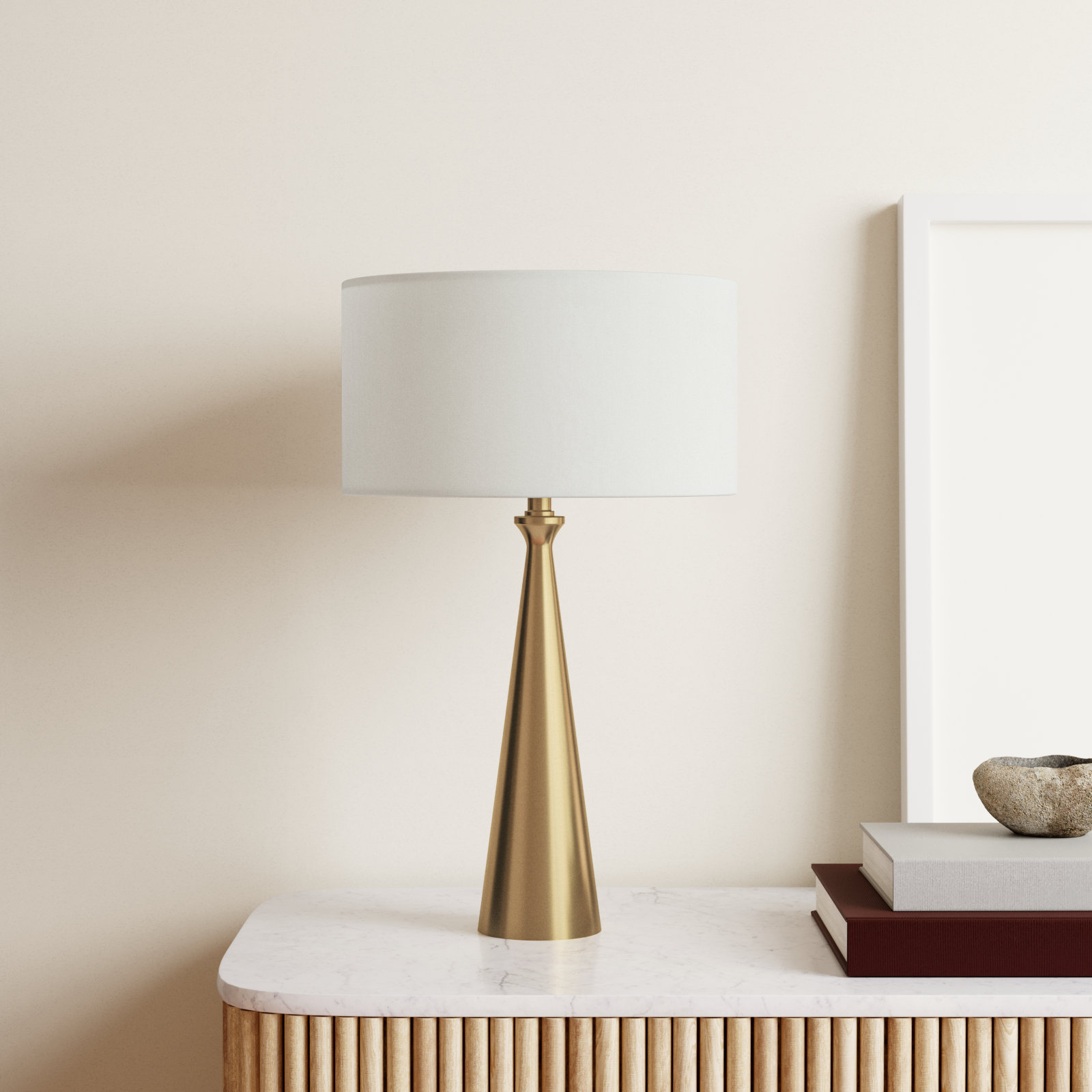 Spadina Metal Table Lamp, Antique Brass