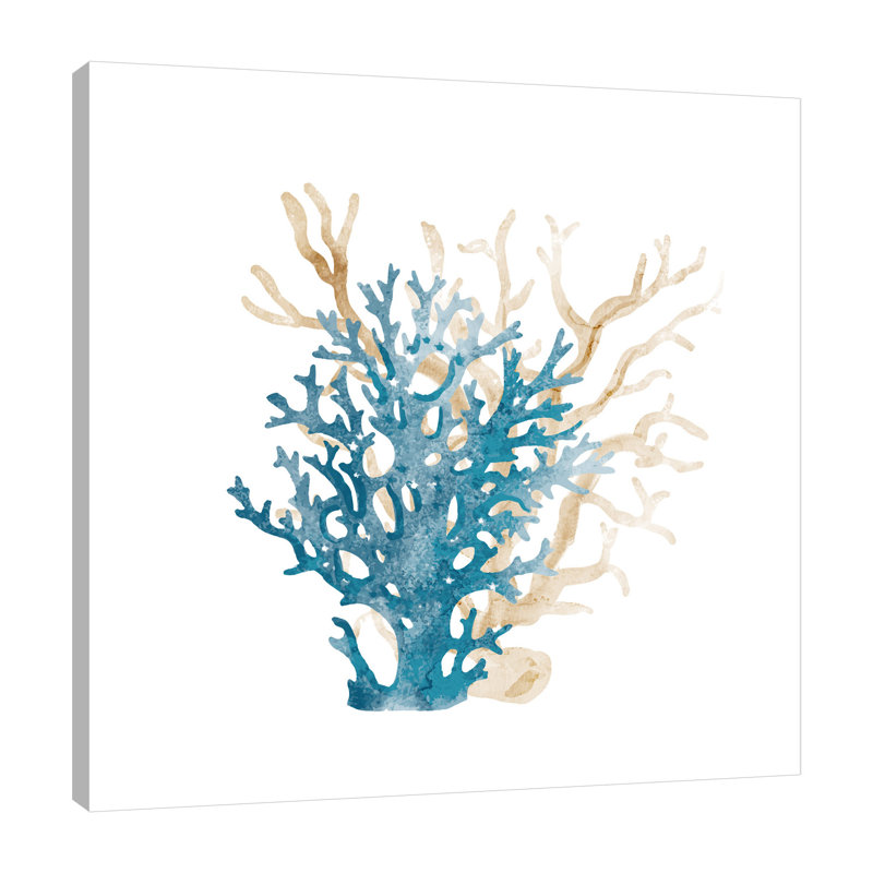 «Coral Cove Blue 3B» par Kimberly Allen, impression sur toile tendue, H 18 po x l 18 po x P 1,5 po