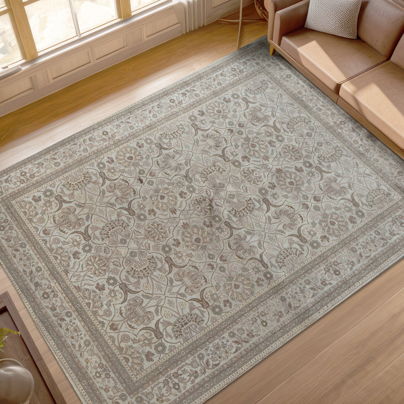 Marquis Wool Oriental Area Rug in Brown/Beige, Rectangle 4'3" x 6'2"