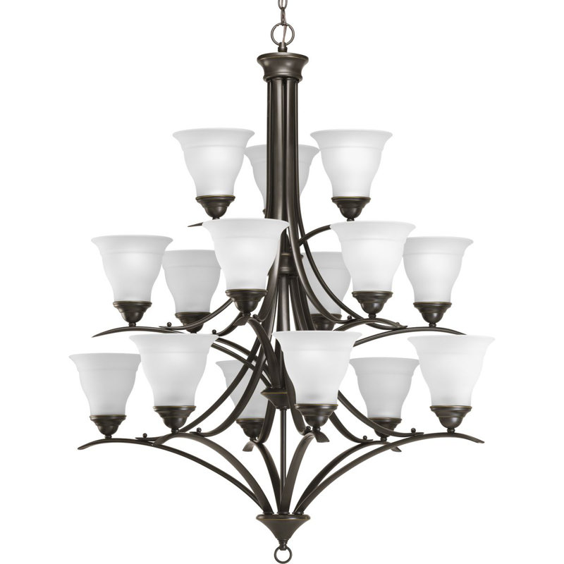 Lustre 15 lumières à abat-jour Wanette