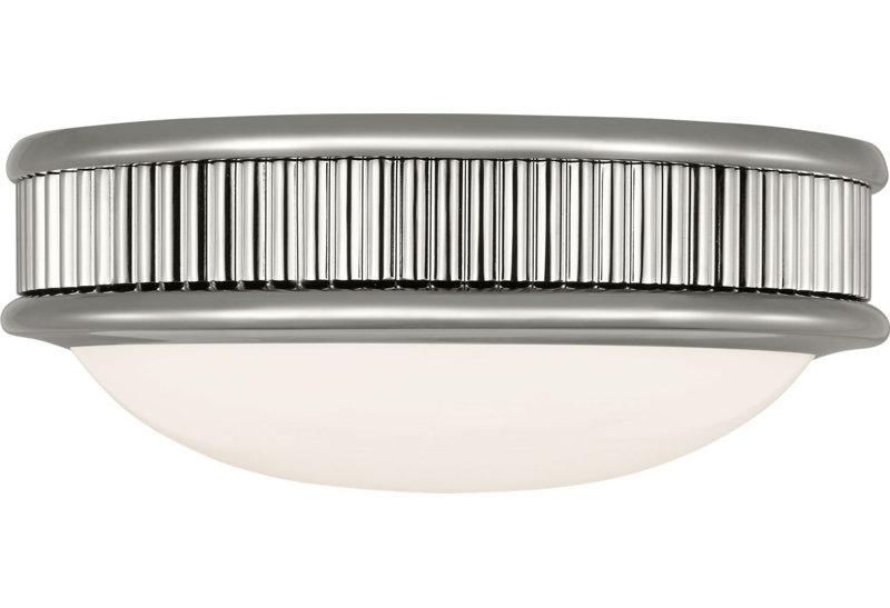 Ritz Flush Mount, Polished Nickel, 3" H x 8" W x 8" D