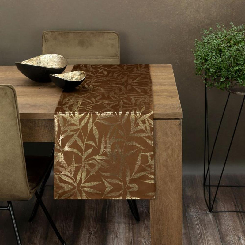 Blink Tablecloth 15 35X140 Cm Beige, 35cm W x 140cm L, Brown