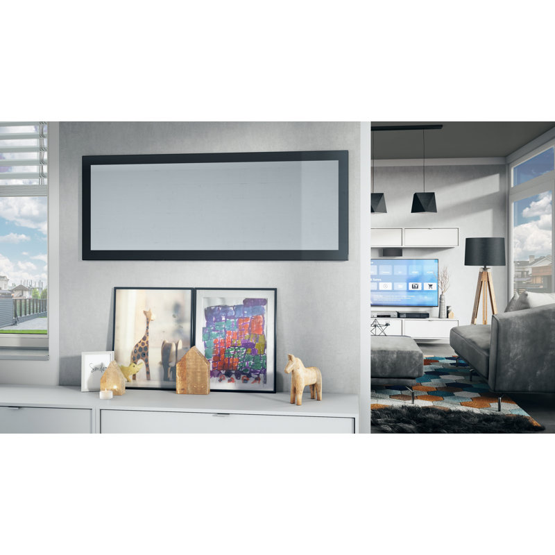Comptche Engineered Wood Flat Wall Mirror, 139cm H x 55cm W, High-Gloss Black