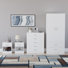 Tayce 4 Piece Bedroom Set (1 Drawer Bedside Chest X2, 5 Drawer Chest, 2 Door 2 Drawer Wardrobe)