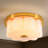 1-Light Brushed Gold Glass Dimmable LED Flush Mount Ceiling light