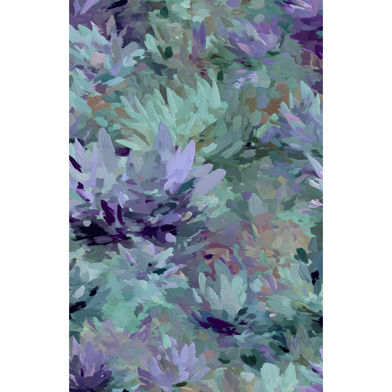 Abstract Wallpaper Floral Removable Purple Wall Double Roll
