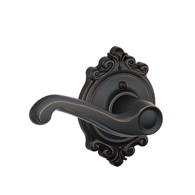 Flair Lever with Brookshire Trim Non-Turning Lock