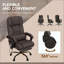 Fauteuil de bureau à massage à haut dossier avec 6 points de vibration, fauteuil de bureau réglable en hauteur, fauteuil de bureau inclinable avec repose-pieds rétractable et télécommande-125773669