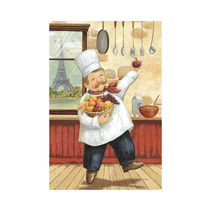 Happy Chef I by Daphne Brissonnet - Wrapped Canvas Painting, 20.32 cm H x 30.48 cm W