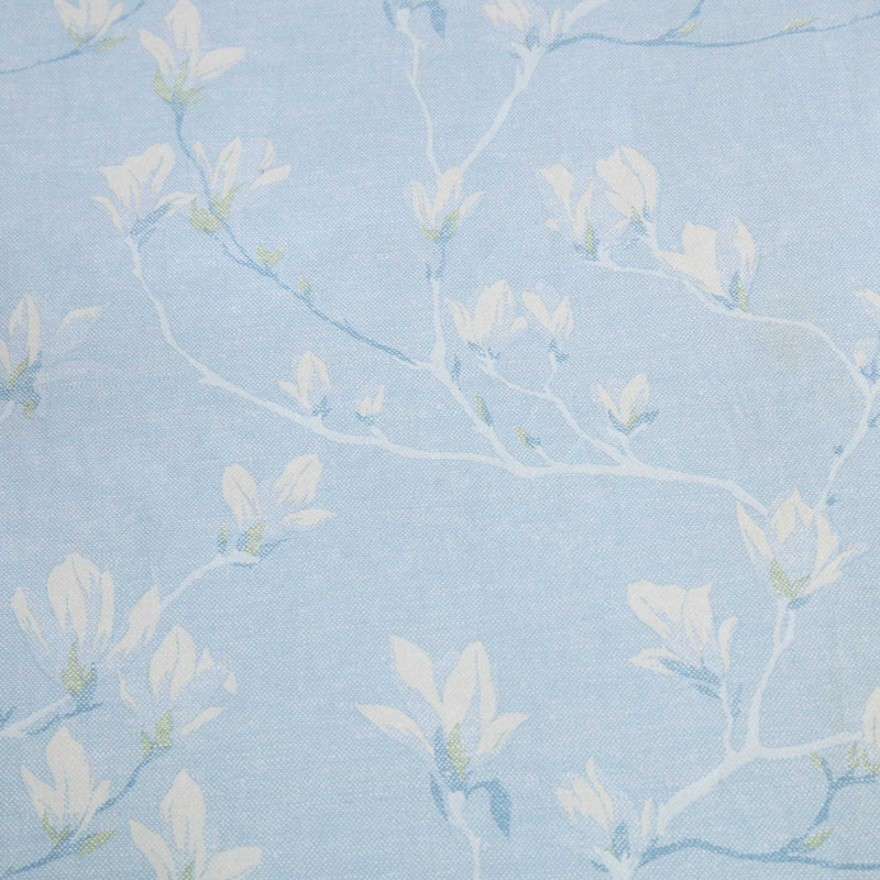 Laura Ashley Magnolia Grove Cotton Reversible Blue Comforter Set, King Comforter + 2 King Shams