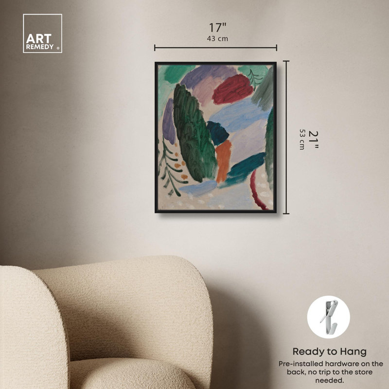 «Jawlensky's Frost» par Art Remedy, H 21 po x l 17 po, Cadre flottant, Noir