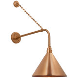 Thomas O'Brien, "Academy 20" Anchored Rex Barn Light in Soft Copper with 12.5" Conical Savannah Shade