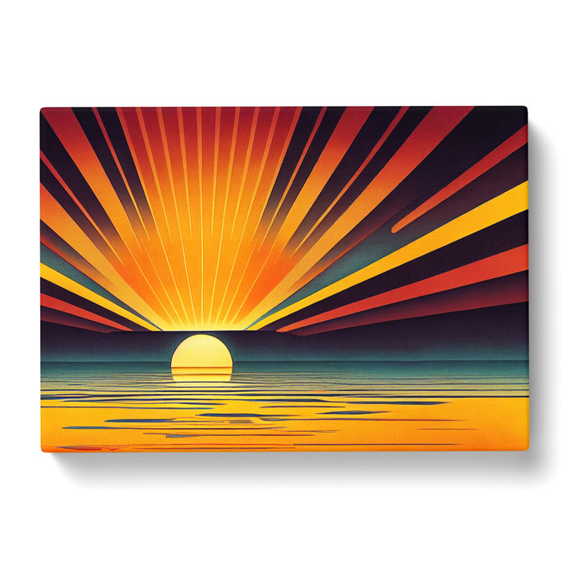 Art Deco Sunrise Abstract - Wrapped Canvas