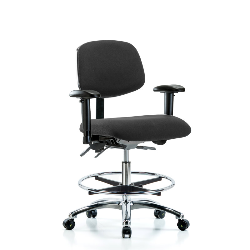 Fauteuil de dessin ergonomique Molly, Noir, Roulettes, Non inclus