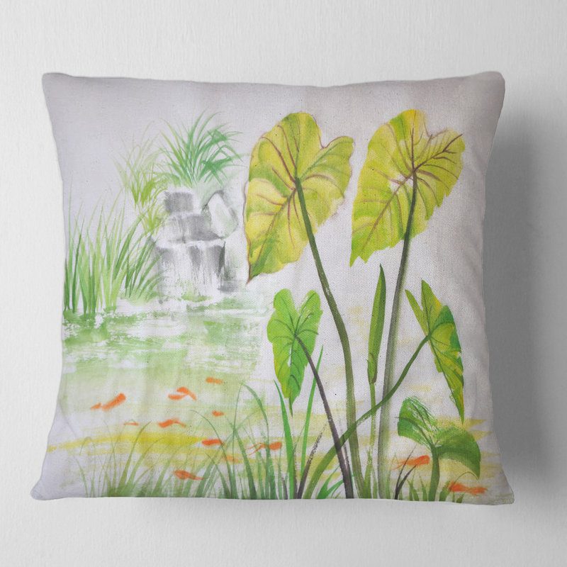 Coussin rétro Vintage Pond Pond - Lake House, 16" x 16"