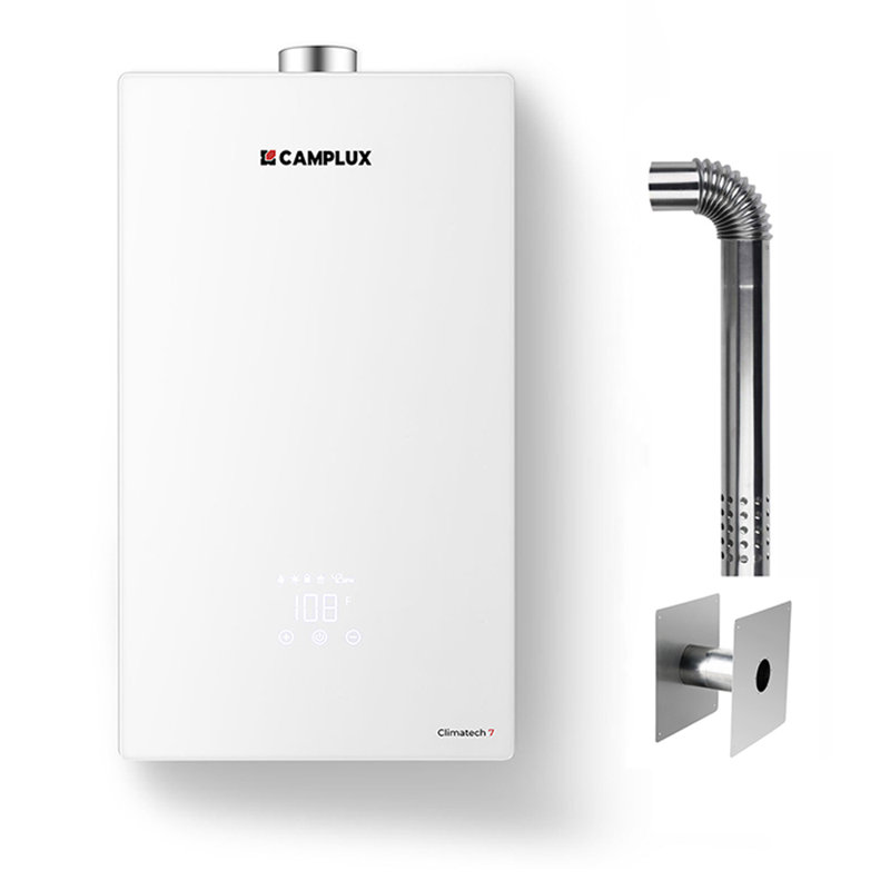 Chauffe-eau intérieur sans réservoir au propane CAMPLUX 4,22 GPM 102 000 BTU avec évent, blanc