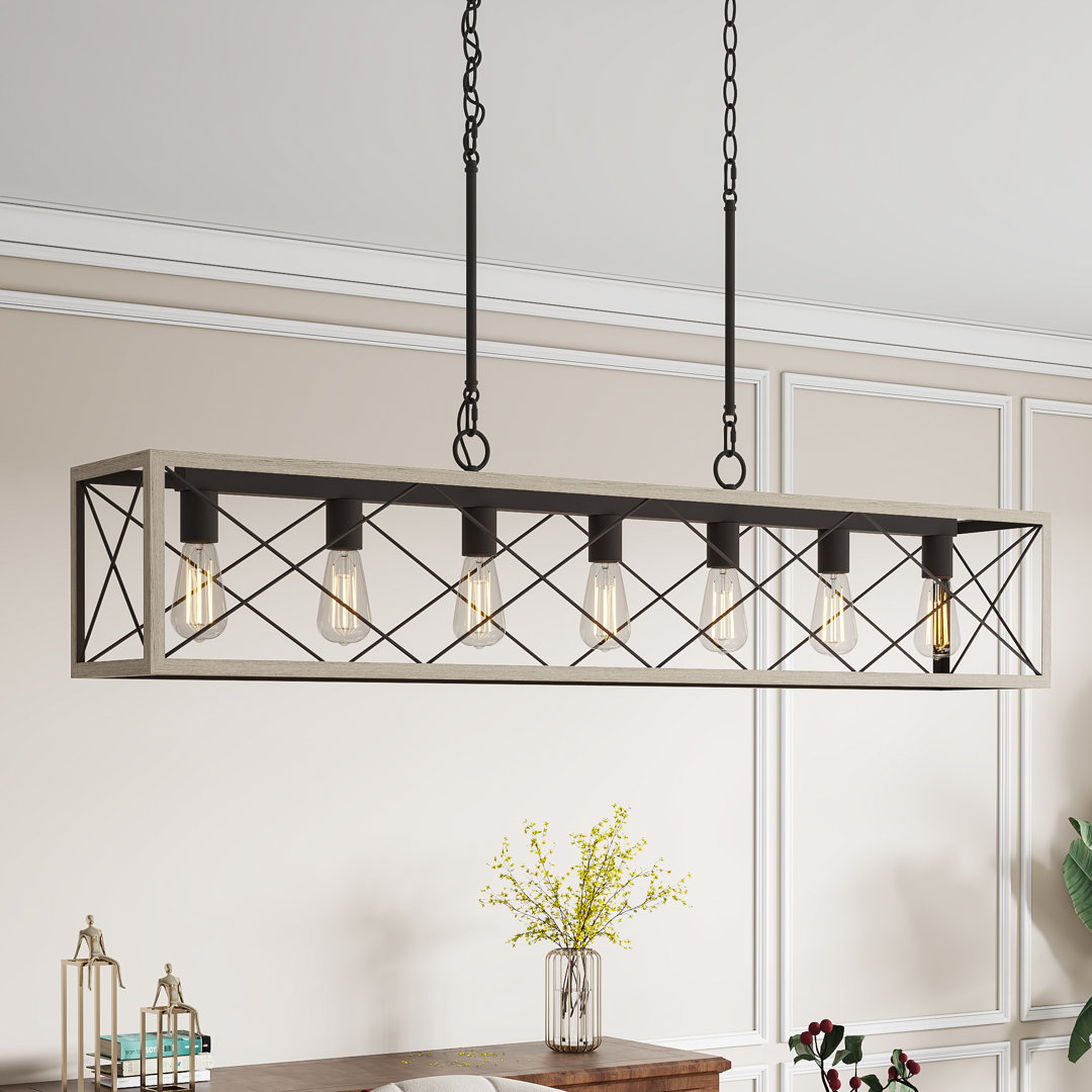 Darlington 7 - Light Kitchen Island Steel Dimmable Chandelier Laurel Foundry Modern Farmhouse® Base 