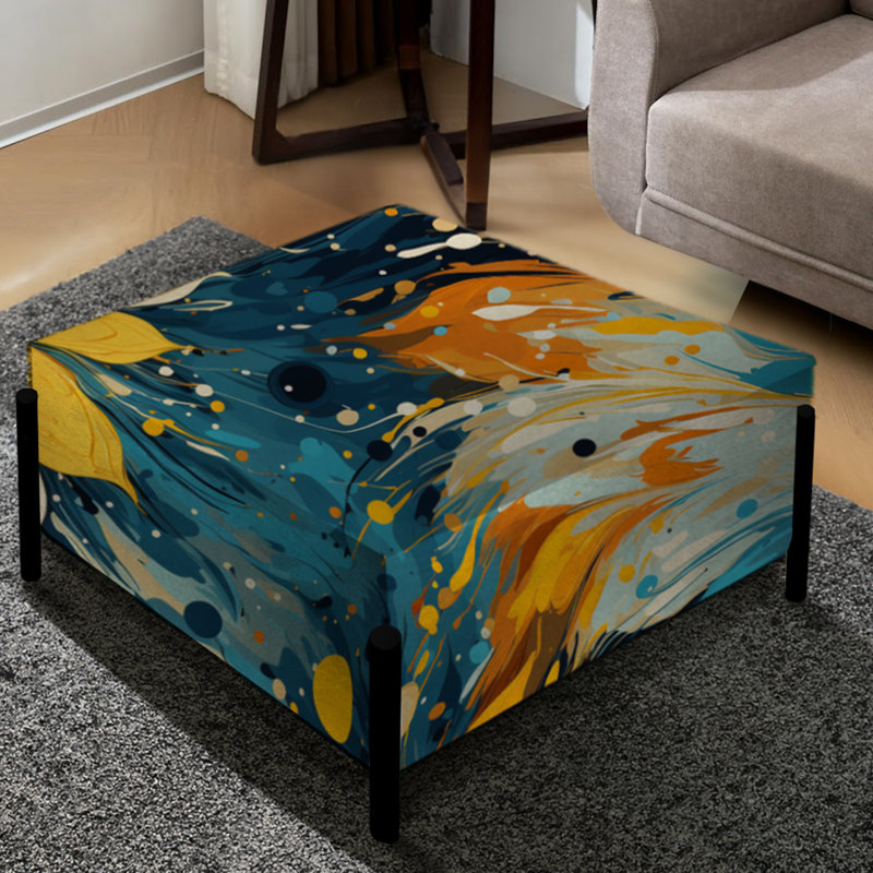 Poupart Digital Doodle Explosion - Abstract Large Square Ottoman